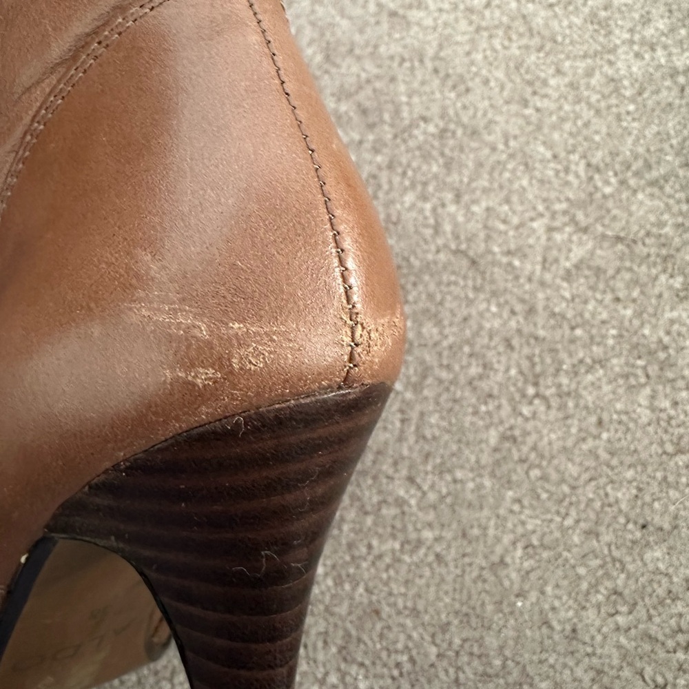 Aldo light brown leather slouch boots. - Picture 7 of 9